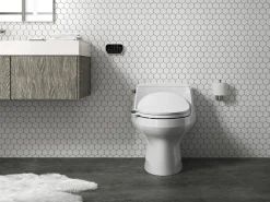Elongated bidet toilet seat with remote control