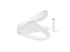 Elongated bidet toilet seat with remote control