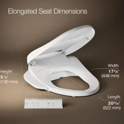 Elongated bidet toilet seat with remote control