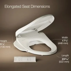 Elongated bidet toilet seat with remote control
