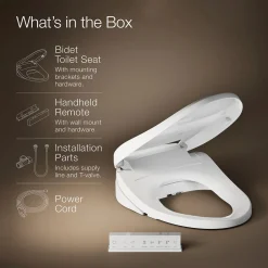 Elongated bidet toilet seat with remote control