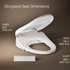Elongated bidet toilet seat with remote control