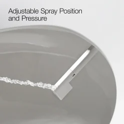 Elongated manual bidet toilet seat