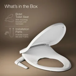 Elongated manual bidet toilet seat