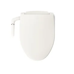 Elongated manual bidet toilet seat