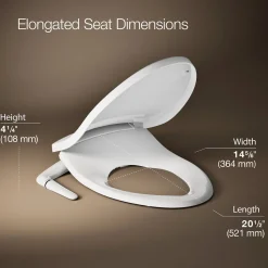 Elongated manual bidet toilet seat
