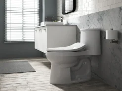 Elongated manual bidet toilet seat