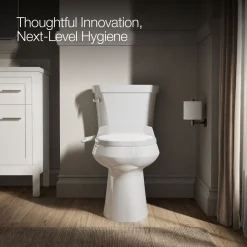 Elongated manual bidet toilet seat
