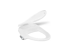 Elongated manual bidet toilet seat