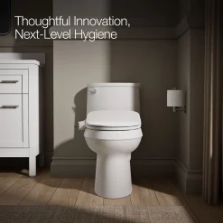 Elongated manual bidet toilet seat
