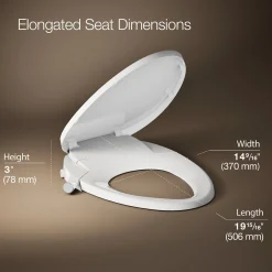 Elongated manual bidet toilet seat