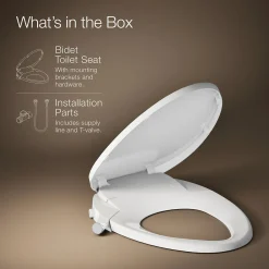 Elongated manual bidet toilet seat