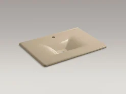 31" Enameled cast iron vanity top with integrated rectangular sink
