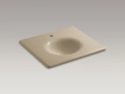 25" Enameled cast iron vanity top with integrated round sink