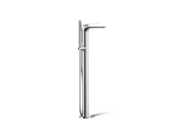 Floor-mount bath filler trim