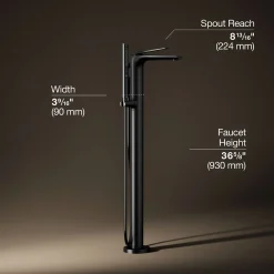 Floor-mount bath filler trim