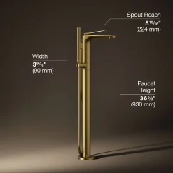 Floor-mount bath filler trim