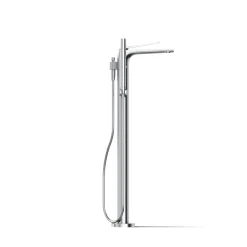 Floor-mount bath filler trim