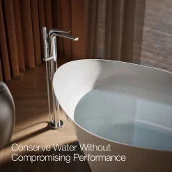 Floor-mount bath filler trim