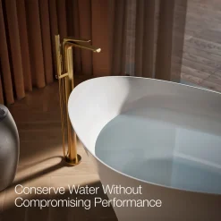 Floor-mount bath filler trim