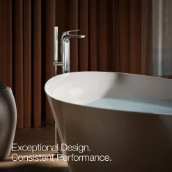 Floor-mount bath filler trim