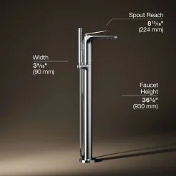 Floor-mount bath filler trim