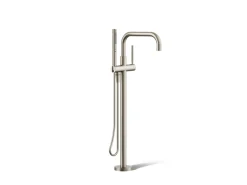 Floor-mount bath filler trim with handshower