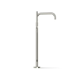 Floor-mount bath filler trim with handshower