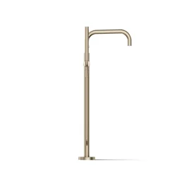 Floor-mount bath filler trim with handshower