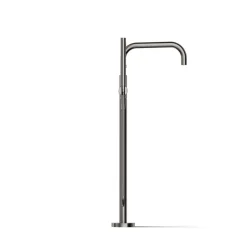 Floor-mount bath filler trim with handshower