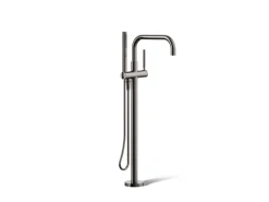 Floor-mount bath filler trim with handshower