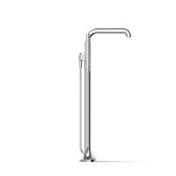 Floor-mount bath filler trim with handshower