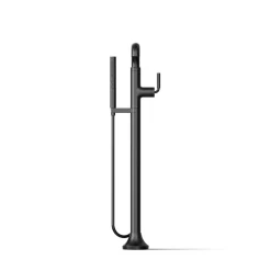 Floor-mount bath filler trim with handshower