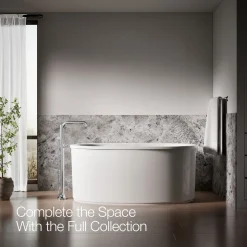 Floor-mount bath filler trim with handshower