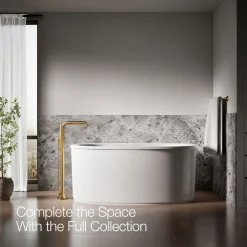 Floor-mount bath filler trim with handshower