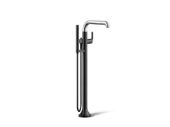 Floor-mount bath filler trim with handshower