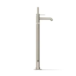 Floor-mount bath filler trim with handshower