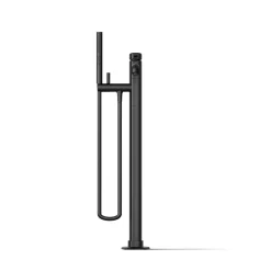 Floor-mount bath filler trim with handshower