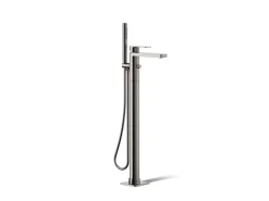 Floor-mount bath filler trim with handshower