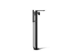 Floor-mount bath filler trim with handshower