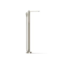 Floor-mount bath filler trim with handshower