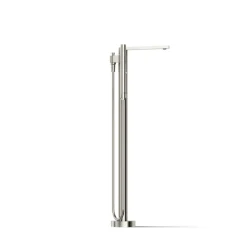 Floor-mount bath filler trim with handshower