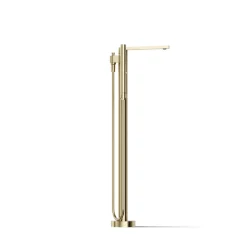 Floor-mount bath filler trim with handshower