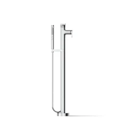 Floor-mount bath filler trim with handshower
