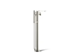 Floor-mount bath filler trim with handshower