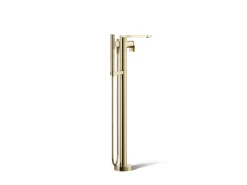 Floor-mount bath filler trim with handshower