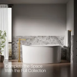 Floor-mount bath filler trim with handshower