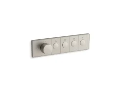 Four-outlet recessed mechanical thermostatic valve control