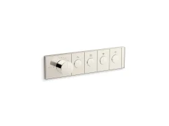 Four-outlet recessed mechanical thermostatic valve control