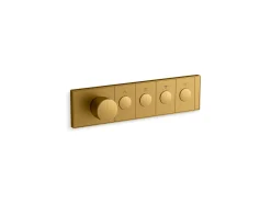 Four-outlet recessed mechanical thermostatic valve control